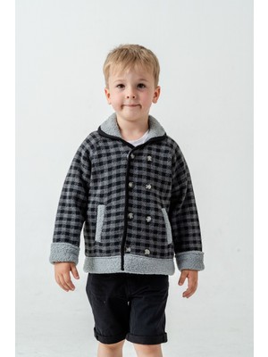Baby Hola 1-5 Yaş Erkek Çocuk Pötikareli Içi Velsoflu Hırka 23209