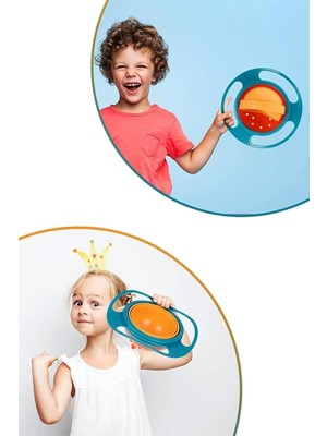 Safestore Dökülmeyen Mama Tabağı Evrensel 360 Derece Dönen Yemek Kabı Tabak Anne Bebek Oyuncak