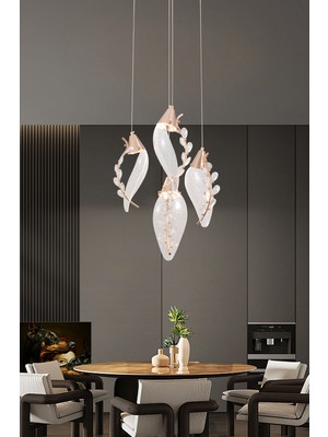 Apliqa Ardea 4'lü Yuvarlak Sarkıt Salon LED Avize