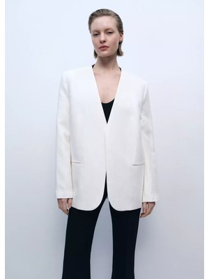 Mango Lyocell ve Keten Karışımı Blazer Ceket