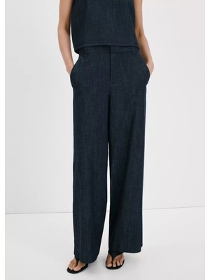 Mango Orta Bel Wide Leg Jean Pantolon