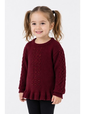 Baby Hola 1-5 Yaş Kız Çocuk Boncuk Detay Triko Kazak 23213
