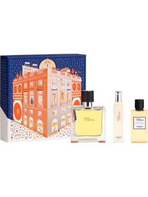 Hugo Boss Hermes Terre D'hermes Parfum 75 ml + 15 ml + 40 ml Shower Gel Erkek Parfüm Seti