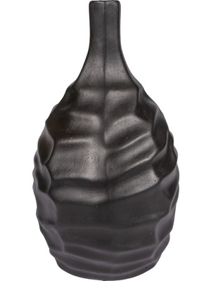 Herdekora Dekoratif Seramik Vazo Lisa Siyah 15X31 Cm.
