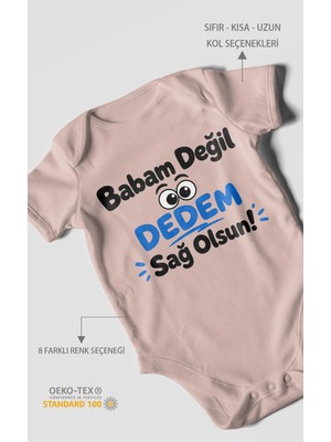 Morivo Kids Babam Değil Dedem Sağolsun Kısa Kollu Bebek Body %100 Pamuk