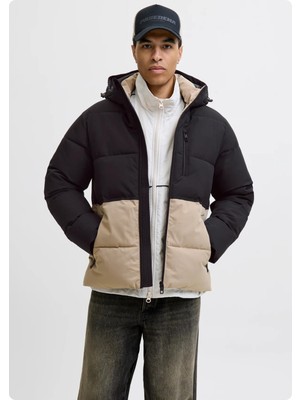 Jack&jones 12278792 Jjeowen Puffer Cıkma Kapusonlu Icı Dolgulu Kalın Mont