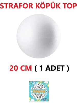 Strafor Köpük Top Küre Top Beyaz - 20 cm - (1 Adet)
