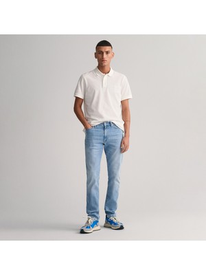 Gant Erkek Mavi Extra Slim Fit Jean Pantolon