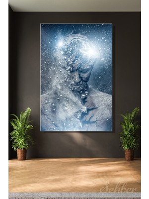 Şehber Kare Kanvas Tablo Tekli Psikoterapi Artzfolio Man With Conceptual Spiritual Body Art 2615