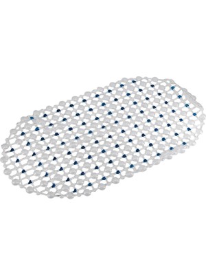 Efe Mark Eko Serisi Banyo - Küvet Içi Kaydırmaz Vantuzlu Oluklu Oval Paspas 63 x 34 Cm, Mavi