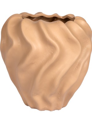 Herdekora Dekoratif Seramik Saksı Kaktüs Açık Kahverengi 16X16 Cm.