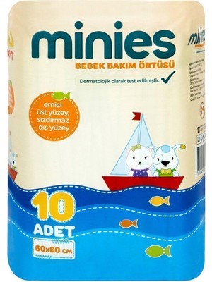 AyrStore Minies Bebek Bakım Örtüsü 60X60 cm 10 Adet, 20000031102200