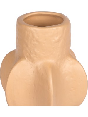 Herdekora Dekoratif Seramik Vazo Safran Açık Kahverengi 16X26 Cm.