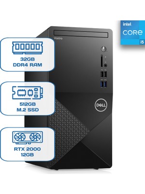 Dell Vostro 3910 N7505VDT3910EMEA I5 12400 32GB Ddr4 512GB M.2 SSD Rtx 2000 12GB W11P Desktop