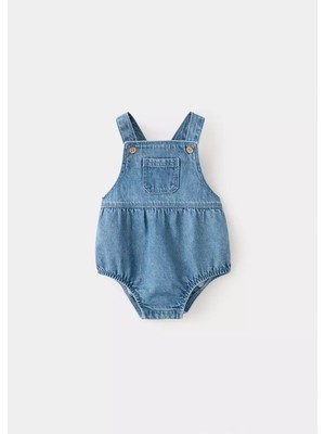 MANGO Baby Pamuklu denim tulum