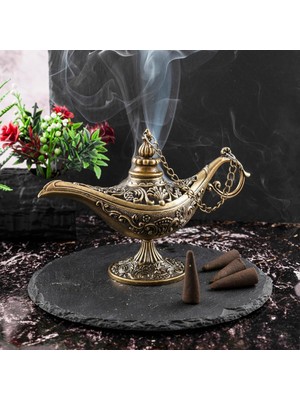 Dmt Gaziantep Bakır Buhardanlık-Tütsülük Sihirli Lamba Alaattin Yükseklik 12 cm Zambak