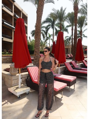 Esra Helvacı Işıltılı Halter Crop Takım Eh Collection