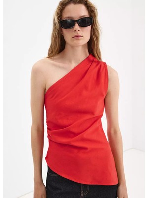 Mango Drape Detaylı Asimetrik Bluz