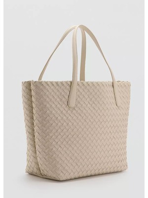 Mango Örgü Desenli Tote Çanta