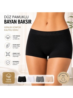 Qulat Dondeza %95 Pamuklu Bayan Boxer – Günlük Konfor, Esnek ve Nefes Alan Kumaş