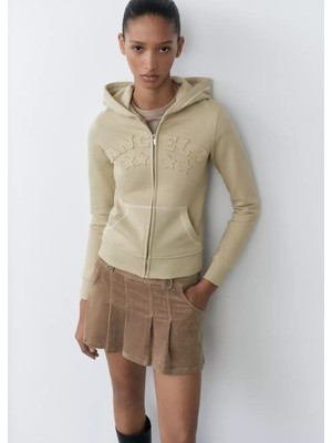 Mango Mesaj Işlemeli Pamuklu Sweatshirt