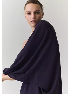 Mango Asymmetric Dress With Necklace Detail