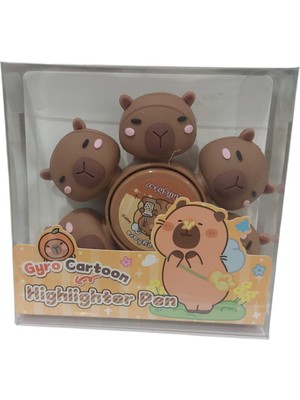 Belirtilmemiş Joyland Fosforlu Kalem Stres Çarkı 6 Renk Set (Capybara) Jy-0088-04