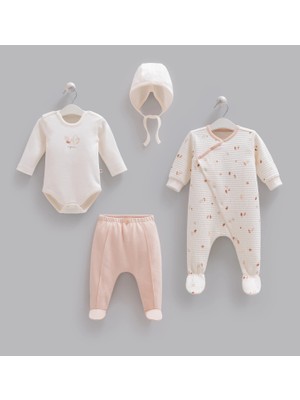 Caramell %100 Pamuk 4lü Tulumlu Organik Set Unisex