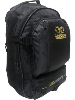 AyrStore Baggor Wander 50 Litre Siyah Çok Gözlü Sıkıştırma Kemerli Yürüyüş-Seyahat-Okul-Dağcı-Tr