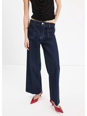 Mango Yama Cepli Wide Leg Jean Pantolon