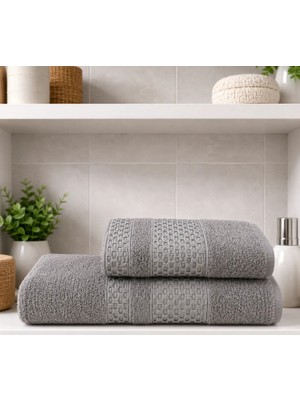 2 Li Banyo Havlu Seti Pamuklu Büyük Boy / 90 x 150 Cm Banyo Havlu - 50 x 90 Cm El Yüz Baş Havlu
