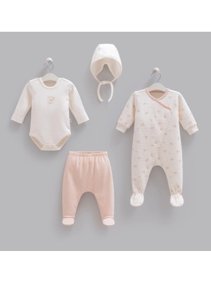 Caramell %100 Pamuk 4lü Tulumlu Organik Set Kız