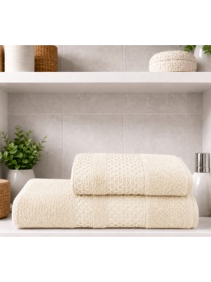 2 Li Banyo Havlu Seti Pamuklu Büyük Boy / 90 x 150 Cm Banyo Havlu - 50 x 90 Cm El Yüz Baş Havlu / Hamam Seti / Battal Boy Havlu Seti