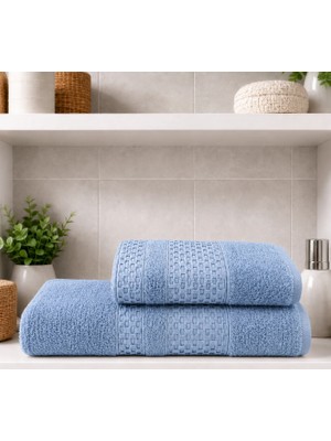 2 Li Banyo Havlu Seti Pamuklu Büyük Boy / 90 x 150 Cm Banyo Havlu - 50 x 90 Cm El Yüz Baş Havlu / Hamam Seti / Battal Boy Havlu Seti