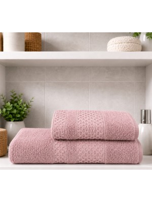 2 Li Banyo Havlu Seti Pamuklu Büyük Boy / 90 x 150 Cm Banyo Havlu - 50 x 90 Cm El Yüz Baş Havlu / Hamam Seti / Battal Boy Havlu Seti