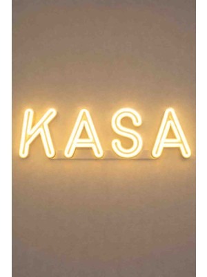 Kasa Neon LED Tabela 40X12 cm – 3D Baskı Petg – 12V Tak Çalıştır – Işıklı Kasa Yazısı