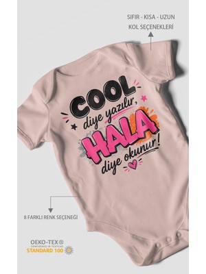Morivo Kids Cool Diye Yazılır Hala Diye Okunur Kısa Kollu Bebek Body %100 Pamuk