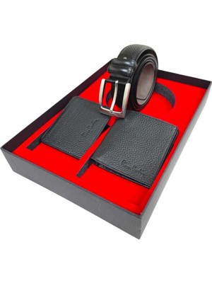 Pierre Cardin 3' Lü Set Kemer , Cüzdan ve Kartlık  Set Hakiki Deri