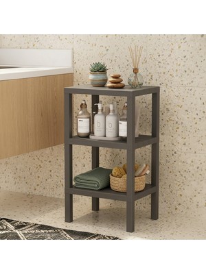 Snippy Console - 3 Katlı Plastik Banyo Mutfak Düzenleyici Mutfak Rafı Banyo Ünitesi 38 x 29 x 73,5