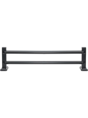 AyrStore Antrasit Çift Raylı Ahşap Başlıklı Rustik Perde Askısı Çetray Modern Rustik Antrasit 200 cm