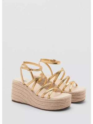 Mango Metal Şeritli Platform Topuklu Sandalet