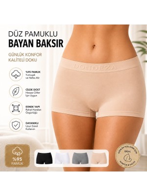 Qulat Dondeza %95 Pamuklu Bayan Boxer – Günlük Konfor, Esnek ve Nefes Alan Kumaş