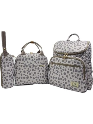 AyrStore Brandbaby (237) Anne ve Bebek Bakım Çantası Desenli Vizon