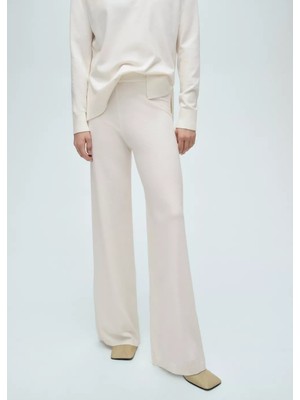 Mango Ince Triko Wide Leg Pantolon