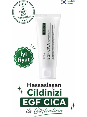 Avca Cica & Egf Yatıştırıcı ve Bariyer Onarıcı Nemlendirici Yüz Kremi - Egf Cica Repair Cream 100 ml