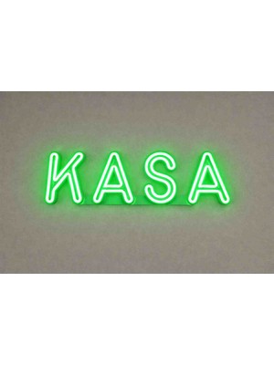 Kasa Neon LED Tabela 40X12 cm – 3D Baskı Petg – 12V Tak Çalıştır – Işıklı Kasa Yazısı