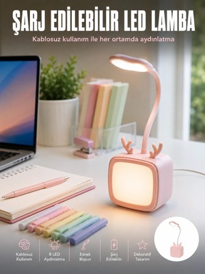 Mercora Tech Esnek Gövdeli LED Masa Lambası Taşınabilir Gece Aydınlatması