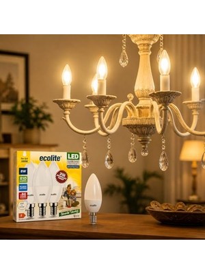 8 W LED Mum Ampul – E14 Duy, 810 Lümen, 3000K Sarı Işık, 60W Eşdeğer, 3’lü Paket, Opal Dekoratif Ampul, Dimmer Uyumlu Değil,%86 Enerji Tasarrufu, 99X37 mm (Sarı)