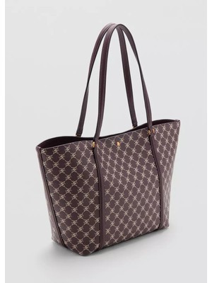 Mango Logo Desenli Shopper Çanta