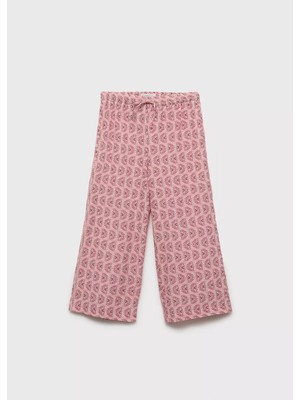Mango Desenli Koton Pantolon